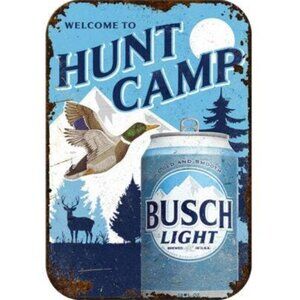 Busch Light Hunting Can Metal Sign: Duck Decor‎ - 23x15